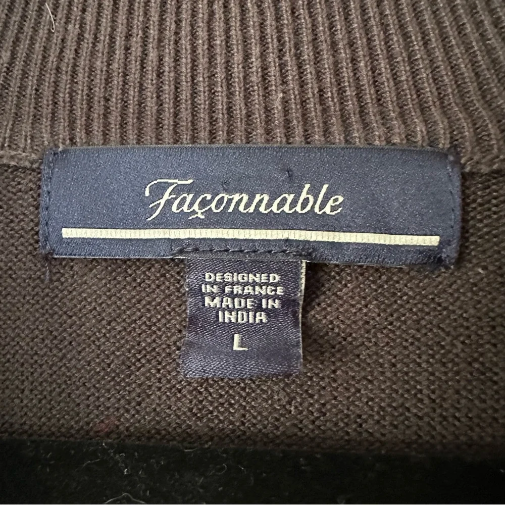 Faconnable 1/4 Zip Sweatshirt 100% Cotton |‎ Charcoal Grey